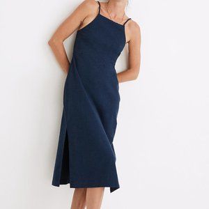 Madewell Navy Knit Apron Midi Dress